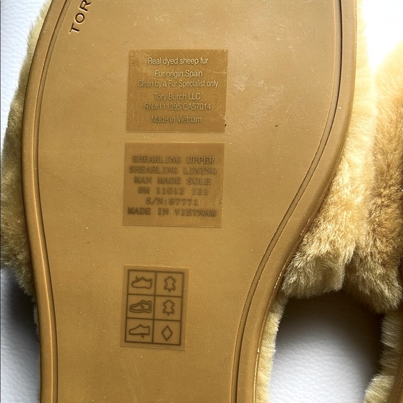 Tory Burch Cross Yellow Jeweled Shearling Slides Brand New Mother’s Day Gift! - Picture 5 of 12